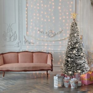 Árbol de Navidad Rosé Home plateado Nordic