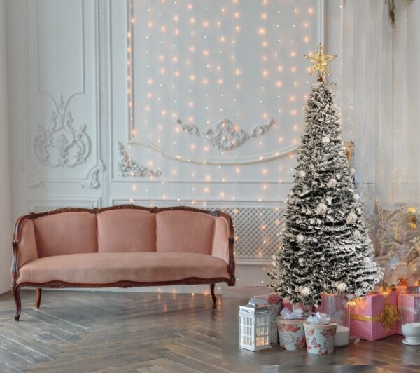Árbol de Navidad Rosé Home plateado Nordic